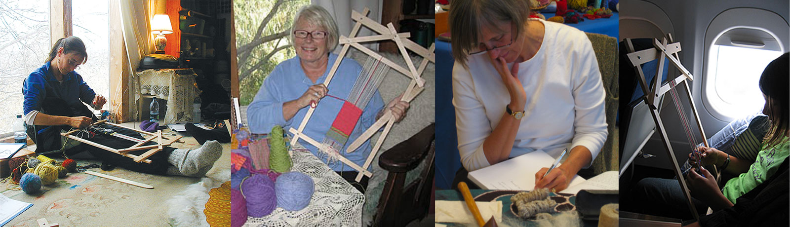 Standing loom at fair ground with people around
